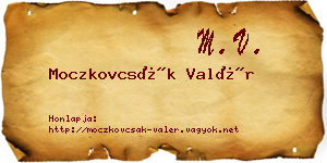 Moczkovcsák Valér névjegykártya